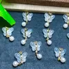Figurines décoratives une pièce coût personnalisé créatif naturel 14mm agate blanche cristal guérison papillon charmes accessoire spécial pour
