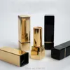 elegante tubo per rossetto quadrato vuoto, bottiglia per balsamo per labbra fai da te di fascia alta, contenitore cosmetico in alluminio nero / oro per le donne, 30 pezzi / lotto 58lL #