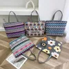 Totes Printing Canvas Handbag Casual stor kapacitet Shopping Tygväska förvaring Pouch Ethnic Style axel