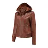 Fashion Women Leather Hooded Jacket High Quality Soft Thin Woman for Sale
