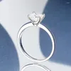 Bagues de cluster 1ct GRA certifié princesse Moissanite bague de fiançailles pour femmes D couleur VVS diamant 925 argent cadeau