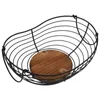 Dinnerware Sets Iron Fruit Basket Wire Baskets Vegetable Storage Desktop Holder Metal Bread Bailing