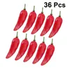 Decorative Flowers 36 Pcs Decor Mini Artifical Chili Simulation Artificial Model Red Fake Vegetable