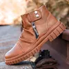 Casual Shoes Men Ankle Boots Vulcanized High Top Leather Sports Walking Anti Slip Trendy Zapatillas Hombre