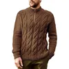 Pulls pour hommes 2024 automne / hiver pull européen et américain couleur unie demi-col haut manches longues