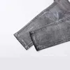 Lila-varumärke street trendiga varumärke mitten av låg midja jeans varm stampning smala passformar leggings