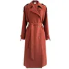 Trench da donna SuperAen Autunno 2024 Cappotto lungo sciolto stile coreano drappeggiato da donna da ufficio