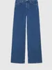 Jeans pour femmes bleu femmes taille haute droite dames classique jambe large pantalon en denim automne et hiver