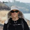 Chapeaux de soleil d'été double couche UV protection pêche chasse à la chasse extérieure hommes randonnée de camping chapeau de pêcheur amovible chapeau 240409