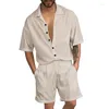 Heren Trainingspakken Mode Outfit Set Zomer Strand Effen Vest met korte mouwen Shirt Shorts Pak Mannelijke Casual Pakken Kostuums Pour Hommes