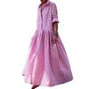 Sıradan Elbiseler Kadın Ekose Baskı Elbise Maxi Elegant ile şık sonbahar için yakalı A-line siluet