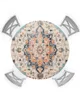 Nappe de table rétro murale médiévale, ronde, élastique, protection, imperméable, rectangulaire, en Polyester