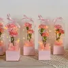 Gift Wrap 1Pc Transparent Rose Flower Box Plastic Cake Packaging Florist Wrapping Boxes DIY Wedding Valentine's Day