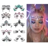 3D Glitter Diamd Maquillage Visage Rhineste Tatouages ​​temporaires Visage Bijoux Yeux Stage Party Maquillage Cristal Front Tatouage Autocollant 73b6 #