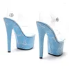 Scarpe da Ballo da Donna 17 cm/7 pollici PVC Placcatura Superiore Piattaforma Sandali Sexy con Tacco Alto 122