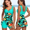 Plus Size Twee Stukken Badpakken Badmode Vrouwen Bloemenprint Zomer Grote Badpakken Tankini Beachwear Sexy Bikini Swimdress 240320