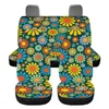 Car Seat Covers Yellow Beautiful Flower Pattern Auto Protection Clean Device Front Rear Sleeve For Women Men Soft Interesting Anti-dirt