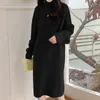 Sukienki swobodne jesień i zimowe dzianiny Kobiety Lazy Lazy High Collar Lose Long Rleeve TRES SWEATER SURES Kobieta szata Z3146