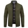 Vestes pour hommes Top qualité veste polaire épais chaud fermeture éclair jusqu'à grand et grand intelligent décontracté marron pulls américains manteau