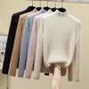 Women's Sweaters Spot With Velvet Thickening Double-sided Mink Wool Sweater Long-sleeved Pure Color Head Set Within Half A Turtle Neck Warm