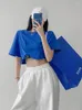Women's T Shirts Harajuke Crop Tops Women Summer High Waist Fashion T-shirt Egirl Solid Cut Out Short Sleeve Tees Female