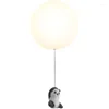 천장 조명 북유럽 크리에이티브 팬더 침실 LED 램프 거실 어린이 만화 동물 독특한 예술 장식 조명 조정