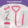 Colliers de chien 1pc chat ceinture de sécurité de sécurité sangle voiture appui-tête retenue réglable tissu retenue véhicule ceintures de sécurité laisse