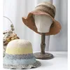 Berets 2024 Womens Straw Hats Crochet Hat Bucket UV Protection Sun Visor Beach Women Visors Luxury Goods Summer Cap