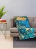 Blankets Bright Gold And Turquoise Abstract Throw Blanket Soft Bed