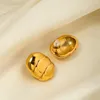 Серьги-гвоздики Uworld, 18-каратное золото, нержавеющая сталь, волнистая текстура, водонепроницаемые, модные, очаровательные, большие украшения для ушей, женские украшения