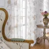 Gardiner bilehome moderna blad tryck ren gardiner för vardagsrum sovrum kök voile tyll draperier fönsterbehandlingar blindar anpassade