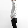 Mens T-shirts Spring and Autumn Korean Edition Plain Turtleneck Löst passande oregelbunden långärmad t-shirts Trend 240322