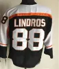 Men CCM Vintage Hockey Jerseys 88 Eric Lindros 16 Bobby Clarke 27 Ron Hextall 1 Bernie Parent 8 Dave Schultz Syade Retro Uniformer Black Orange White Alternative