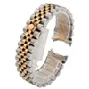Bracelets de montre 316L Argent 2 Tons Or Solide Courbe Fin Jubilé Bracelet Bracelet Fit For222C