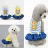 Abbigliamento per cani Pet Simpatico orso modello vestiti a righe morbido cotone primavera estate abiti bowknot per cani di piccola taglia DC7113