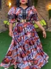 Afrikanska klänningar för kvinnor plus size kväll fest lång klänning Africa kläder elegant kalkon muslimsk tryck maxi klänning 240315