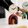 Desk Table Clocks Creative Modern Table Clock Ins Nordic Wooden Desk Clock For Living Room Eco-Friendly Home Decoration Desk Table Decor Art Gift L240323