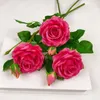 Decorative Flowers 5Pcs Moisturizing Rose Artificial Marriage Wedding Decor Bridal Bouquet Fake Roses Home Decoration Party Table Floral