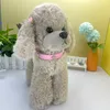 Coleira de cachorro com pata fofa de couro PU fashion para cães pequenos e gatos