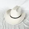 Winter Autumn Mens Western Women Cowboy Hat For Gentleman Lady Cowgirl Jazz Hat Wide Brim Felt Fedora Hat Sombrero Hombre 240314