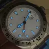 Мужские часы высокого качества GMT42mm 216570 Белый Черный циферблат Оранжевая игла Explorer из нержавеющей стали Механические автоматические мужские часы