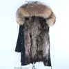 Heren Down Parka 2022 Mannen Winterjas Natuurlijke Wasbeer Bontjassen Capuchon Warme Lange Jassen Plus Size 7xl Mannelijke dikke Echte Jas