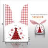 Emballage cadeau 50pcs / lot Sac en plastique d'ours de Noël rouge Modèle de dessin animé Emballage de cuisson Alimentaire Halloween Candy 14x23cm