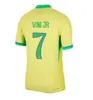 2024 Maillot de football du Brésil Neymar JR Brasil Casemiro Équipe nationale G.JESUS Hommes Enfants L.Paqueta Vini JR Maillot de football Uniforme et rétro 1998 2002 Ronaldinho RONALDO