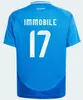 2024 2025 Italy Soccer Jerseys 125th Fan Player Version TOTTI CHIESA BARELLA BUFFON DE ROSSI PELLEGRINI TONALI DONNARUMMA 23 Italia Football Shirt kids kit