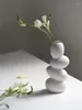Vaser elegant vitt äggformad vas matt keramisk abstrakt konst konstgjord blomma torr hemmakontor vardagsrum köksbord dekorera