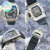 Automatisk RM -handledsklocka Mens Watch RM029 WG Hollow Dial 18k White Gold Original Diamond Automatisk mekanisk manlig klocka