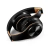 Hörlurar/headset Ny ankomst !! Shinning Gold Colors Bluetooth Hörlurar Trådlösa stereo -headset Earskydd med MIC /TF -kort