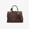 Saco de ombro simples do vintage para as mulheres 2024 moda senhoras totes crossbody bolsas couro mogno clipe marrom alta qualidade