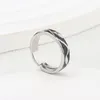 Cluster Rings 925 Sterling Silver Black Leaf Aesthetic For Women Engagement Luxury Jewelry Female Accessories Wholesale Argent